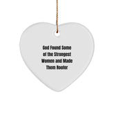 Funny Roofer Gifts from God Found Some Of The Strongest Women And Made Them Roofer Heart Ornament for Christmas, Gifts for Men, Women, or Friends - Image 1